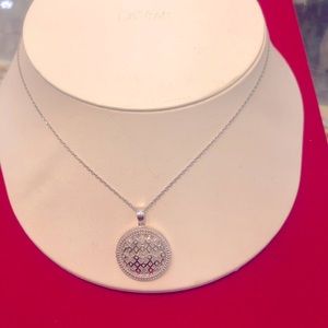 Real diamond 14k gold plated  silver-chain and charm 18 to 20 inch